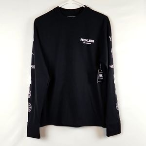 Young & Reckless Los Angeles Men's Small Black Long Sleeve Shirt